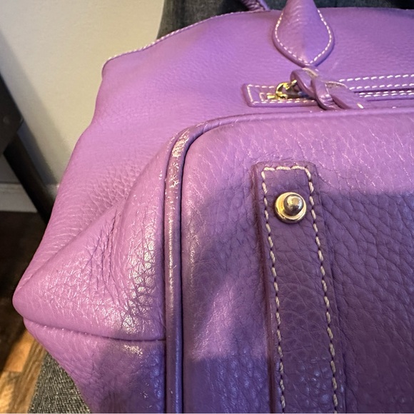 Dooney & Bourke Purple Leather Tote Bag - Picture 4 of 8